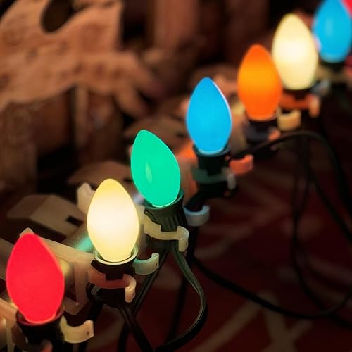 Miniatura 10 de SUNSGNE C7 Bombillas de luz nocturna de repuesto rojas de Navidad, bombillas de base de candelabro E12 de 5 W, ideales para luces nocturnas