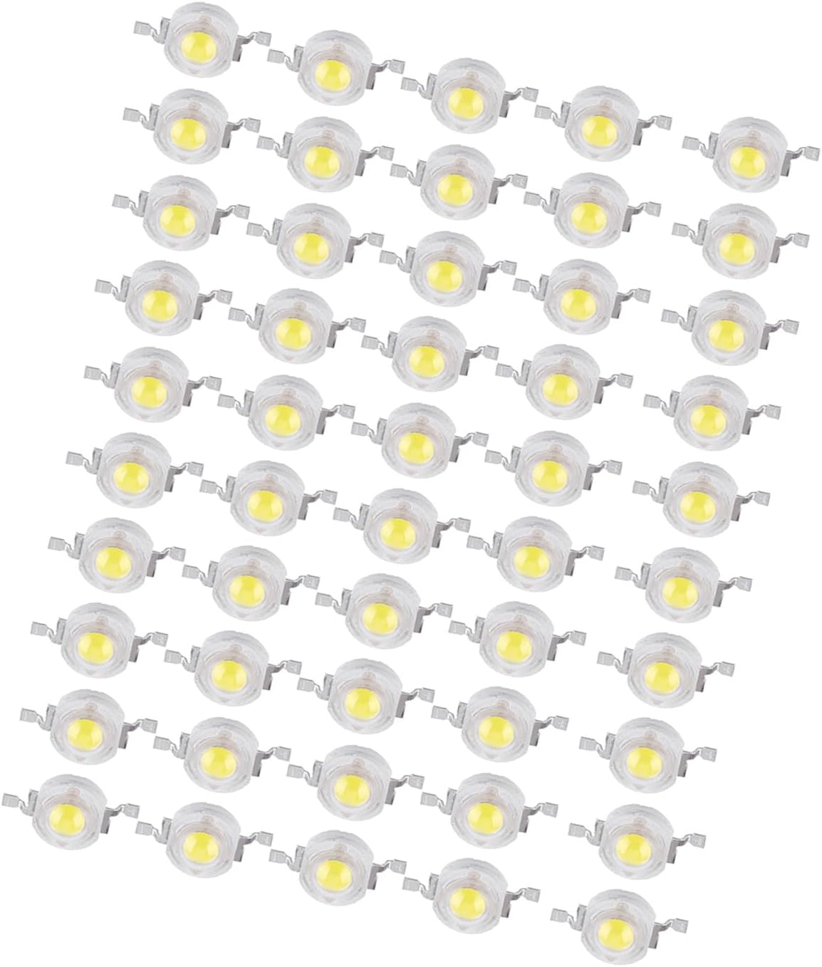 Yctze High Power 50pcs 1W SMD LED Lamp Bulb Chips, Cool Spotlight Beads for Home Floodlight, Compatible, Ideal for 12V 36W Electronic Components (Pure White)