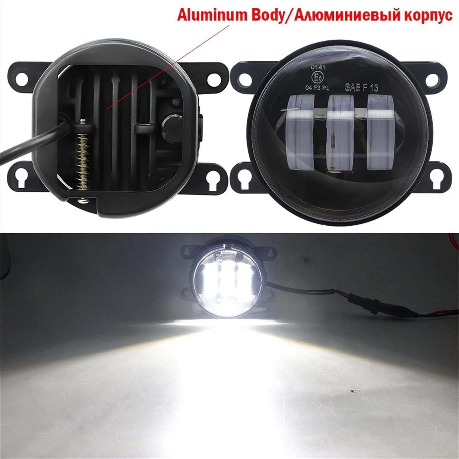 ŚWIATŁO Fog Light Akcesoria Samochód 3 0w 6000lm. Przedni zderzak światła przeciwmgielna DRL H11. Biały Amber 12V pasuje do Peugeot Bipper Tepee 2008-2018 Światła Przeciwmgielne