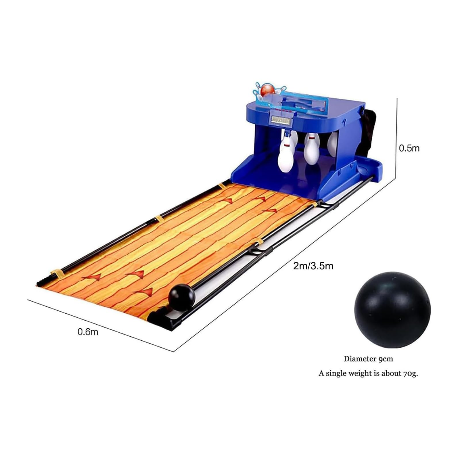 Gioco di Bowling Elettronico con Tabellone Segnapunti A LED, Console per Giochi Sportivi di Bowling da Interno con Ripristino Automatico, Effetti Sonori di Simulazione, per Bambini E Adulti. 2m