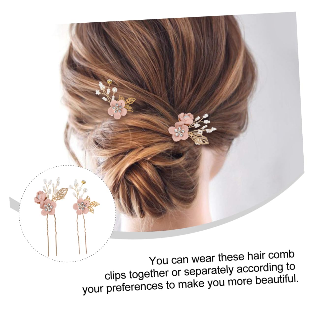 DOITOOL 8stücke Teiliges Aus Haarkämmen Und Haarnadeln Mit Rosa Blumen Für Hochzeiten Brautfrisuren Und Besondere Anlässe Für Braut Brautjungfern Und Fotografie