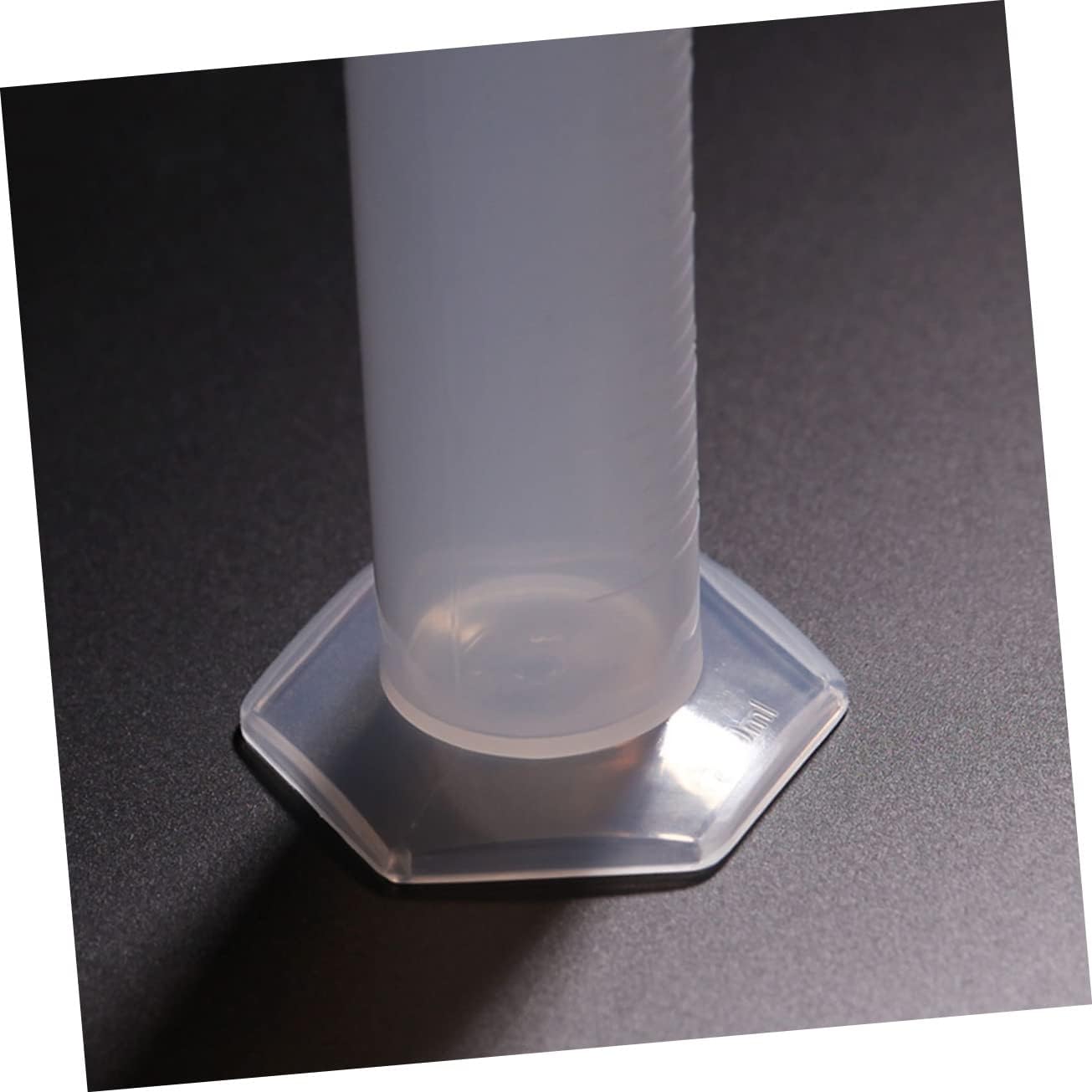 5pcs Graduated Measuring Cylinders Lab Glassware Plastic Cylinder Base and Scale