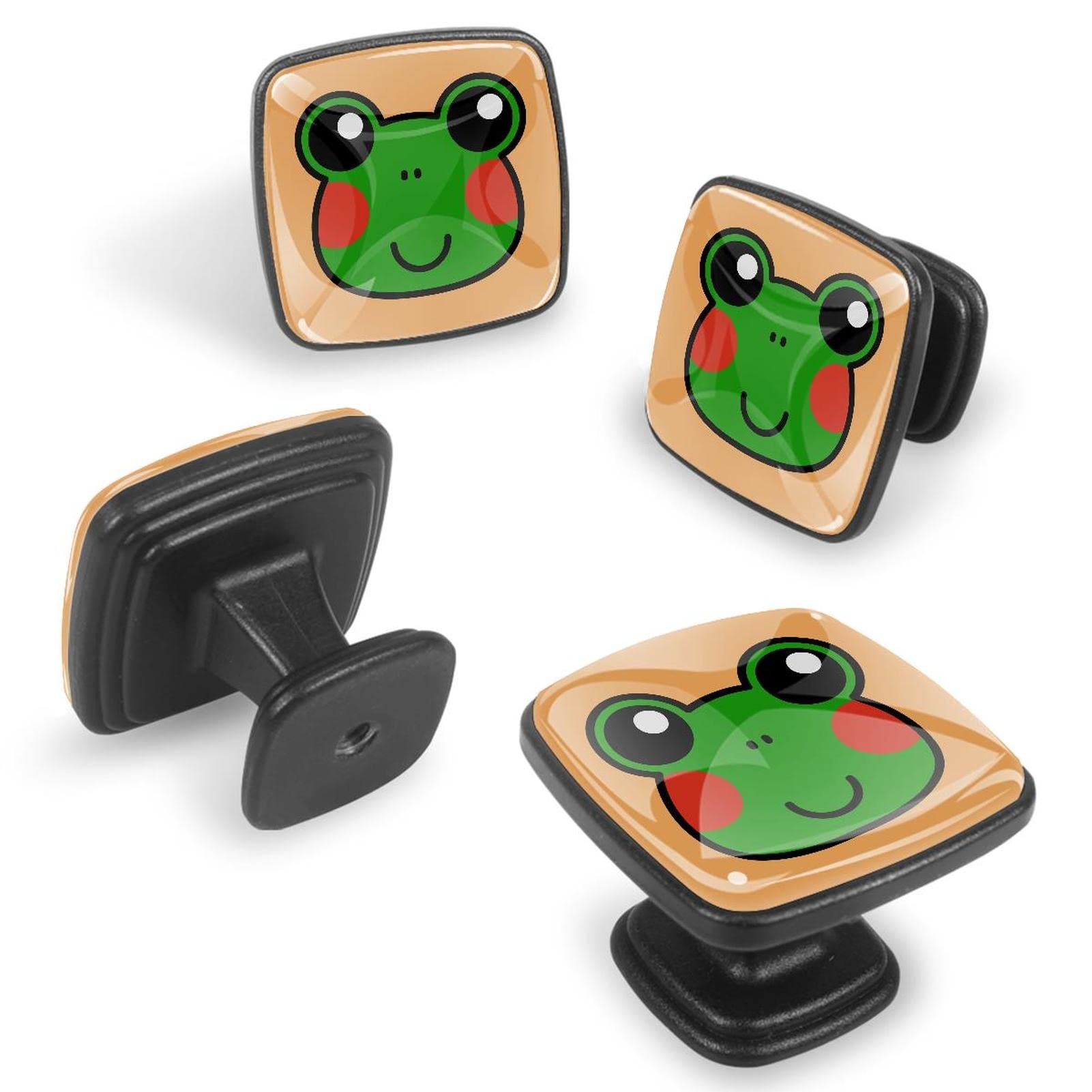 Poignées de tirage de boutons d'armoire grenouille pour meuble enfant usé x12