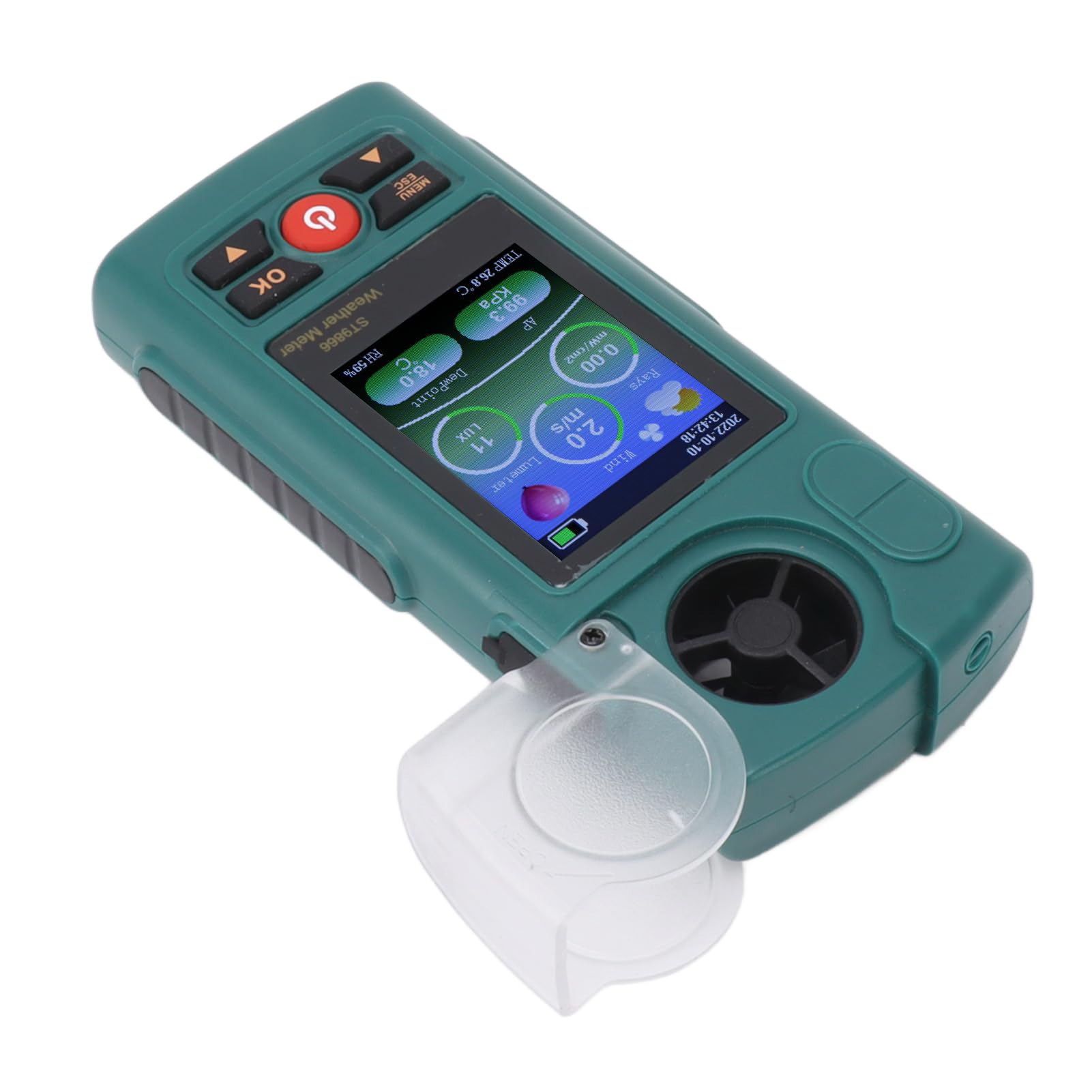 Medidor de Viento con Pantalla Sc Grande, Probador de Mano, Medidor Cfm Digital para Meteorología, Drones, Veleros, Surf, Temperatura, Humedad en el Tiempo, También Función de