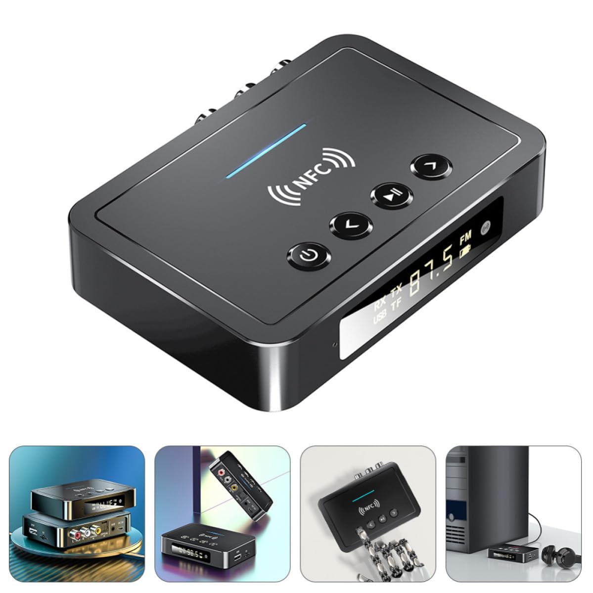 Receptor de Audio Inalámbrico 5.0 Pantalla HD y Control