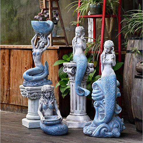 Zhjbd Garden Ornaments Mermaid Figurine Waterproof Resin Garden Statue For Yard Lawn Decoration Gift-(A B C D) Type B:312058Cmproduct No.:ww-485 (Color : Type D: 343076Cm) #TOP3
