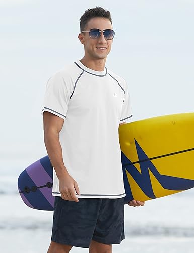 Miniatura 5 de Camisetas de natación para hombre Rash Guard UPF 50+ Protección solar UV Camiseta de secado rápido para pesca y playa