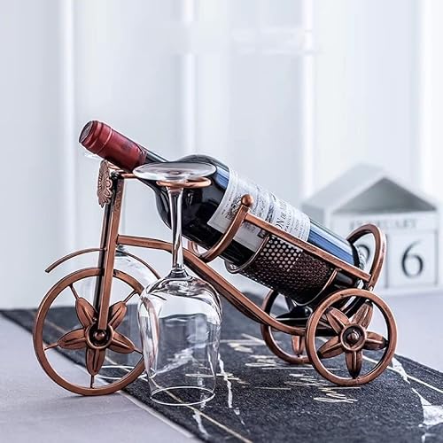 Miniatura 6 de CicodonaGift Estante para vino y soporte para copas de vino, capacidad para 2 botellas de vino y 6 vasos, perfecto para decoración de cocina del
