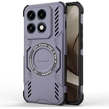YUXING Case for Infinix GT 50 Pro 5G, Military Grade Protection Hard PC+TPU Bumper Back Cover with Four-Corner Airbag Shockproof and Strong Magnetic Mount-Purple