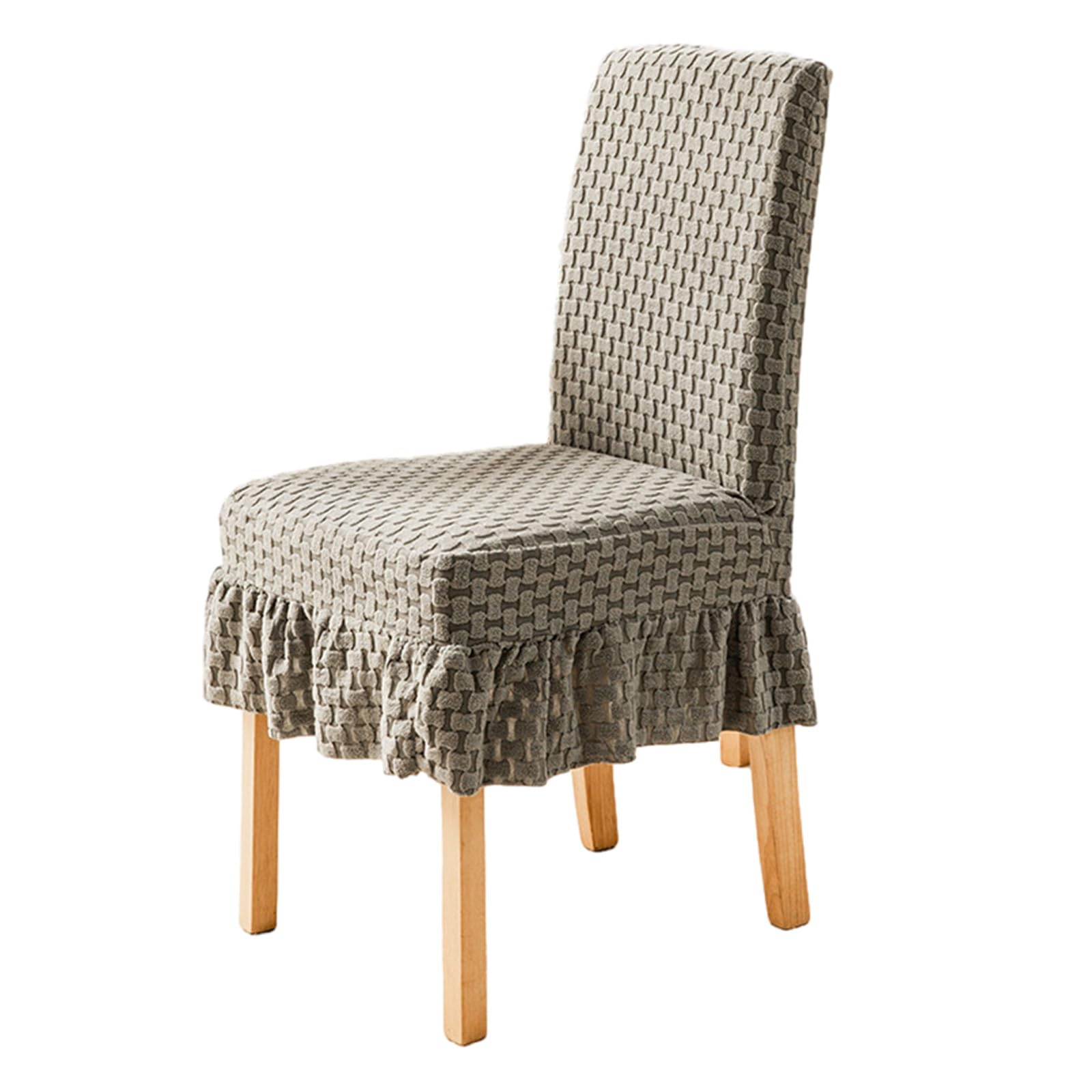Jazuaiao Dining Room Chair Cover with Skirt Removable Washable Slipcover for Home Kitchen Party Wedding Protector