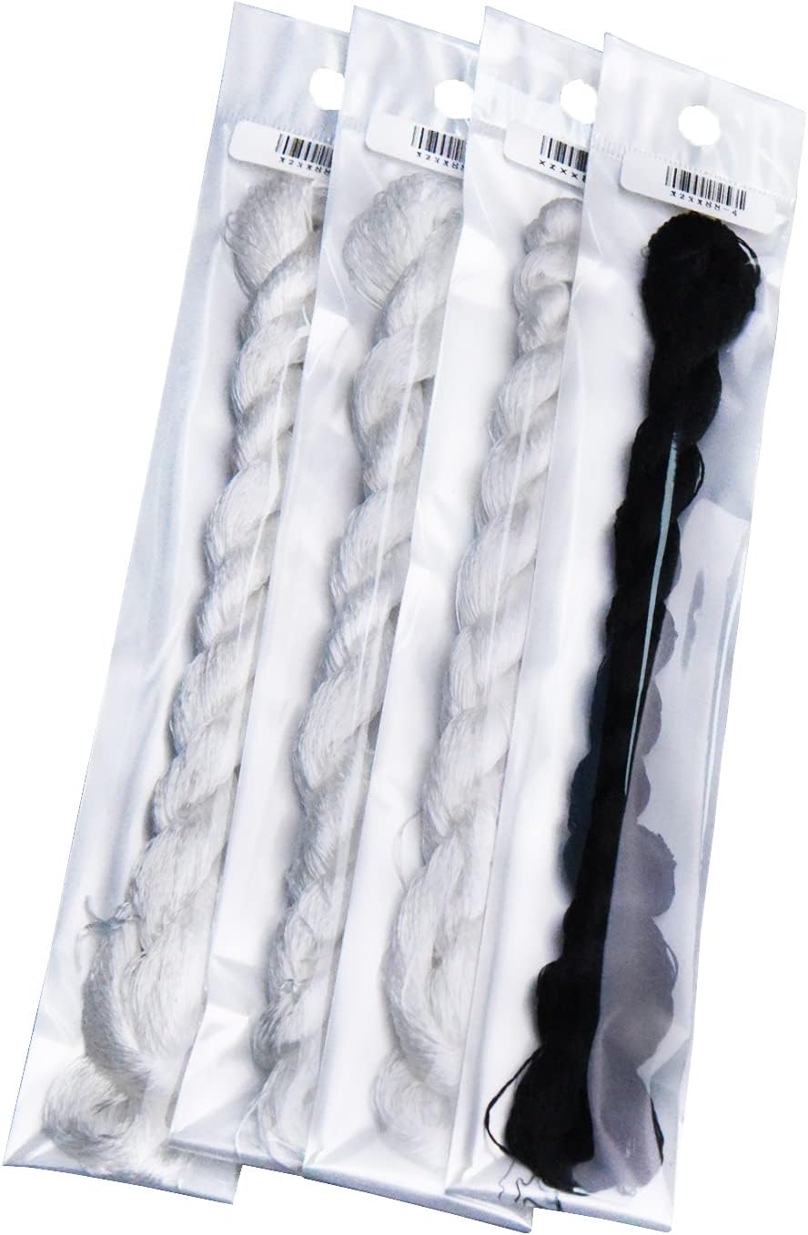 Natural 100% Silk Thread, Handmade Embroidery Thread Silk Floss 4 Colors 110m Each (88)
