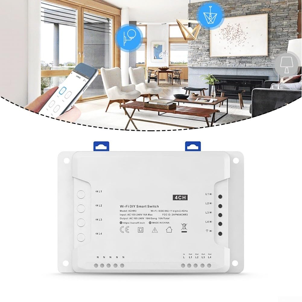 Smart-Lichtschalter-Modul, kabelloser WLAN-Smart-Lichtschalter, 4-K Smart Switch Steuerung für 4CH R3 für 4CH PRO R3 (für 4CH R3)