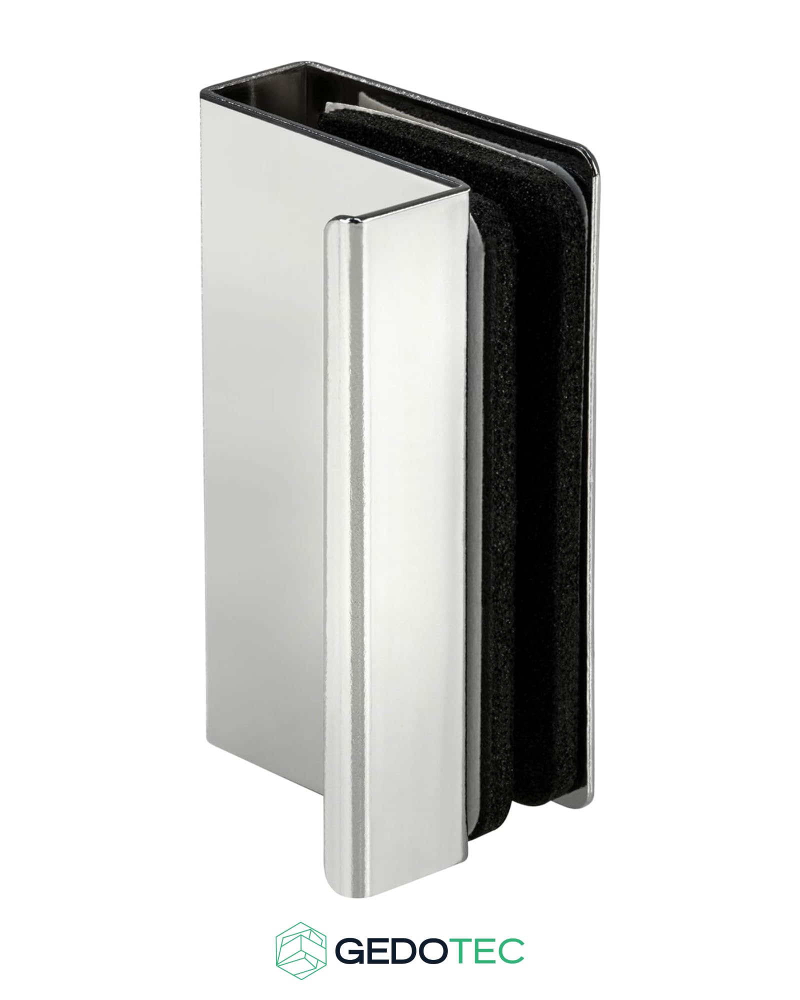 Gedotec Gancio magnetico cromato lucido - H6058 | 2 pezzi Piastra magnetica con maniglia di trazione | Lunghezza del gancio: 40 mm | Apertura a spinta - Cerniera per porte in vetro