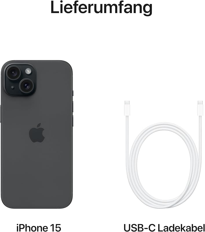 Apple iPhone 15 128GB Fekete Okostelefon - 128 GB, black
