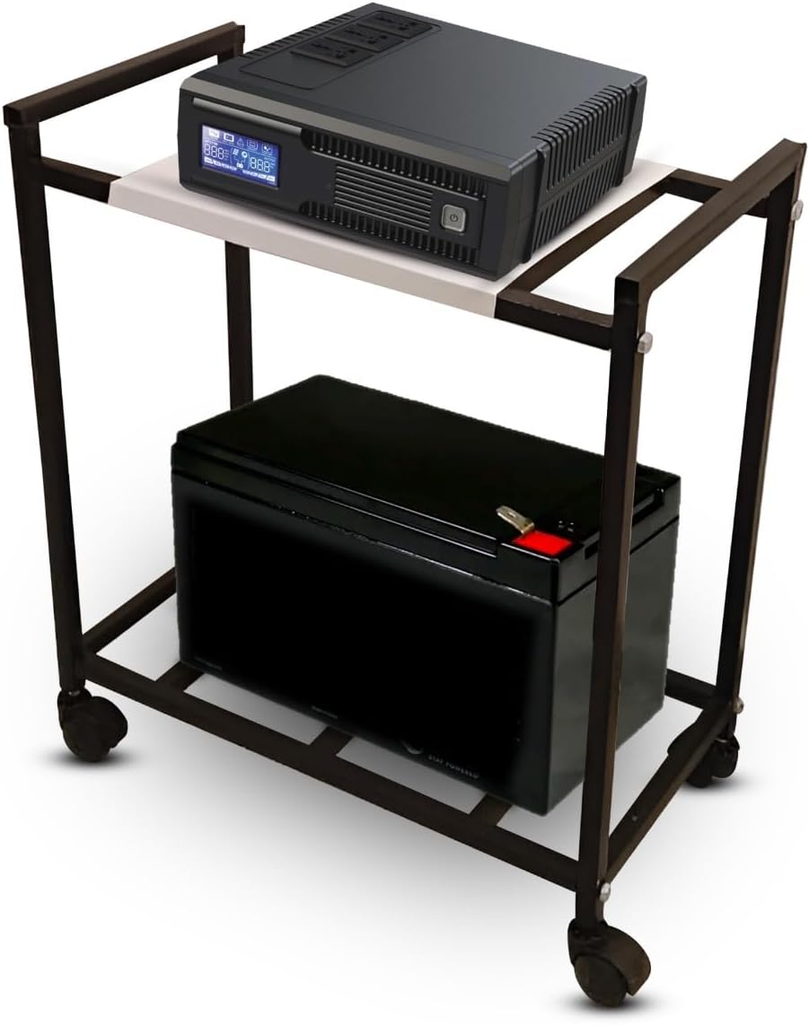 Mumma's Life- Inverter Trolley for Home Trolly, Inverter Battery Trolly, Inverter Stand for Home, Inverter Trolley, Metal Inverter Trolly (Black) (Single Inveter Trolley)