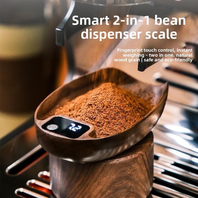 Walnut Coffee Scale, 2-in-1 Dosing Tray Espresso Coffee Weighing Scale