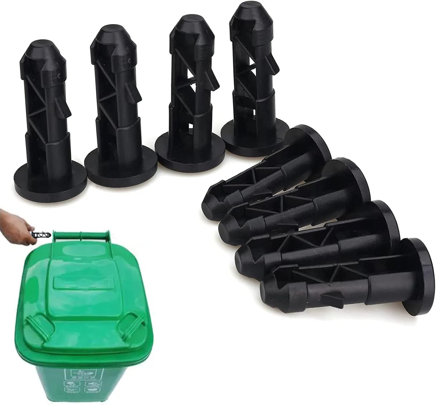 DHinkyoung 8 Pcs Wheelie Bin Lid Hinge Pins, Sturdy Trash Can Lid Hinge