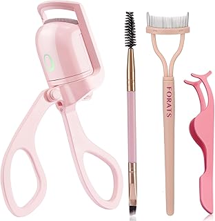 Heated Eyelash Curler with Comb, USB Rechargeable Electric Eyelash Curler, Warm Eyelash Curler,2 Heating Modes Eyelash Curlers Heated Quick Natural, Long Lasting