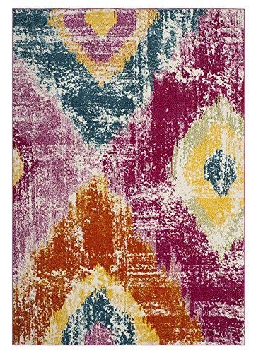 SAFAVIEH Watercolor Collection WTC699K Boho Distressed Non-Shedding Living Room Bedroom Area Rug, 2'7" x 5', Fuchsia / Orange SAFAVIEH Watercolor Collection WTC699K Boho Distressed Non-Shedding Living Room Bedroom Area Rug, 2'7" x 5', Fuchsia / Orange