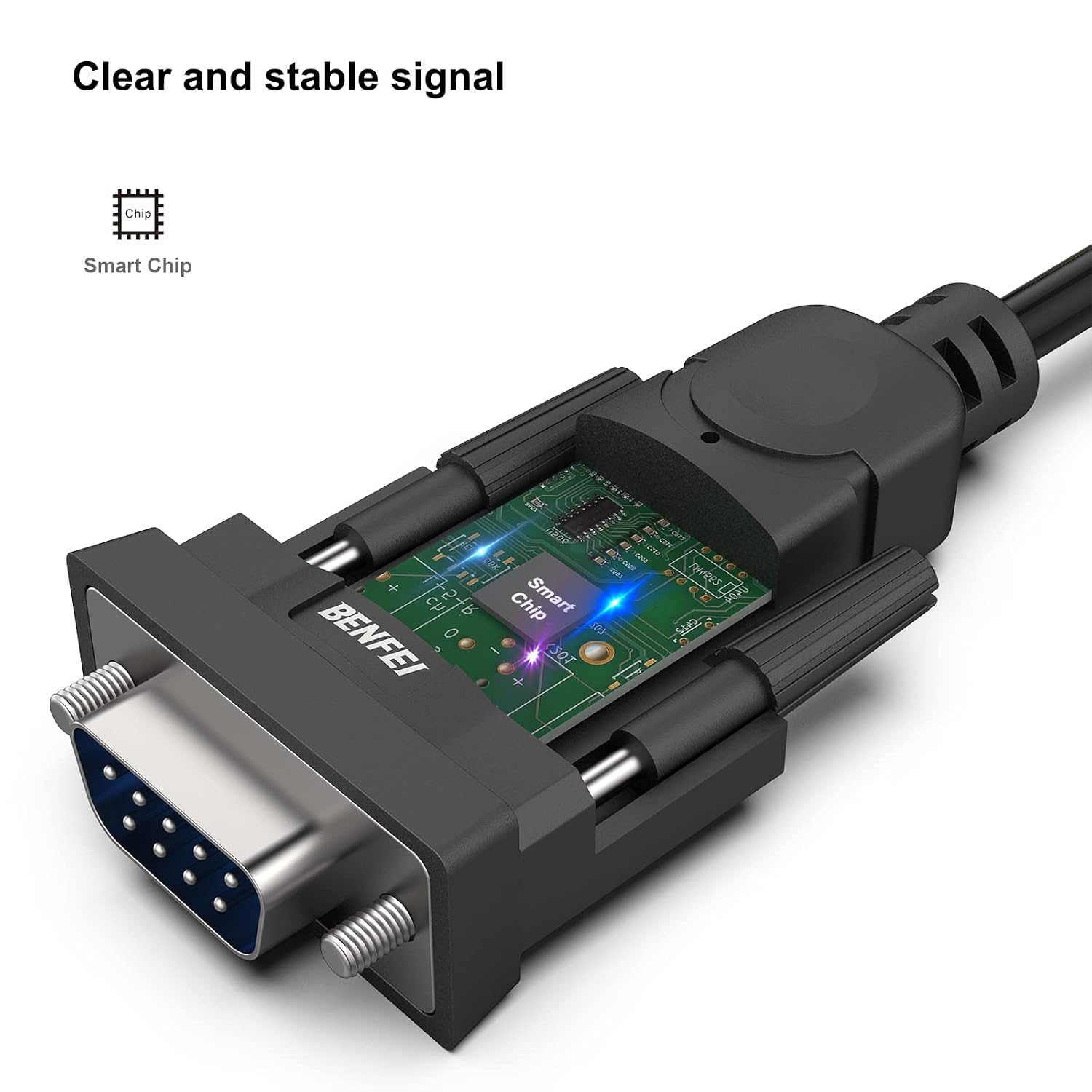BENFEI USB to Serial Adapter, USB to RS-232 Male (9-pin) DB9 Serial Cable, Prolific Chipset, Windows 11/10/8.1/8/7, Mac OS X 10.6 and Above, 1.8M
