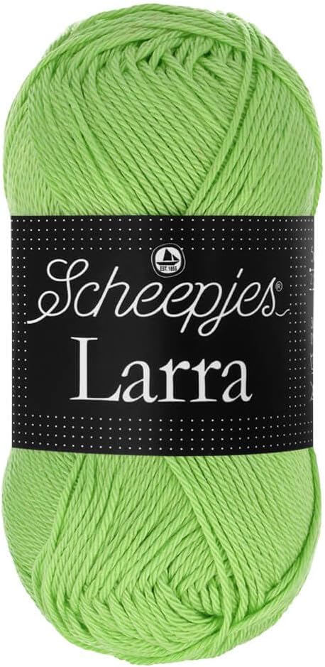 Scheepjes Larra Mercerized Cotton Yarn, 50 g, Green (Color 07398)