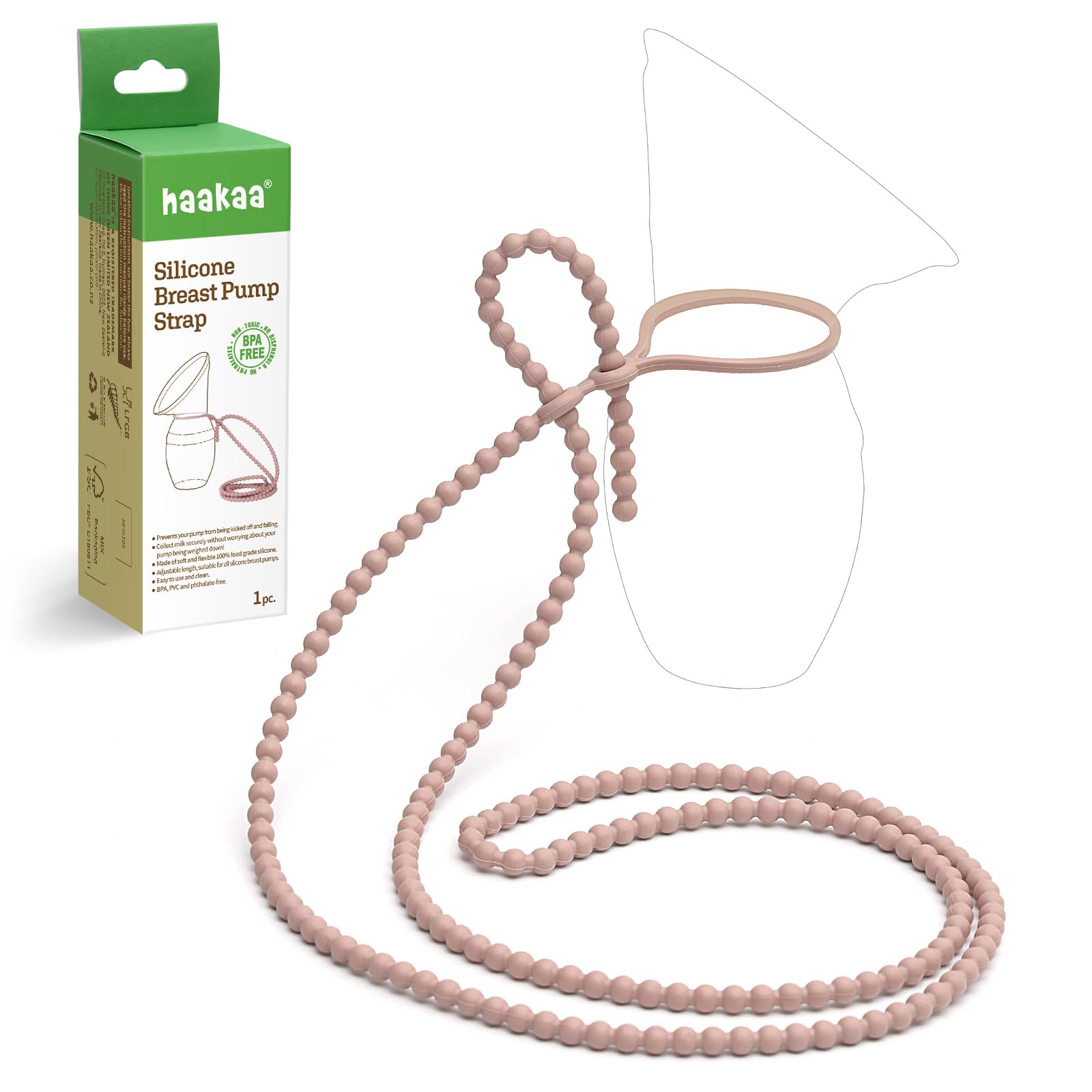haakaa Silicone Strap for haakaa Gen.1/2/3 Breast Pump Manual Breast Pump Strap | Color: Blush