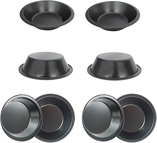 Proshopping Paquete de 8 mini moldes para tartas de 5 pulgadas, pequeños moldes redondos de metal, acero al carbono antiadherente, bandeja para