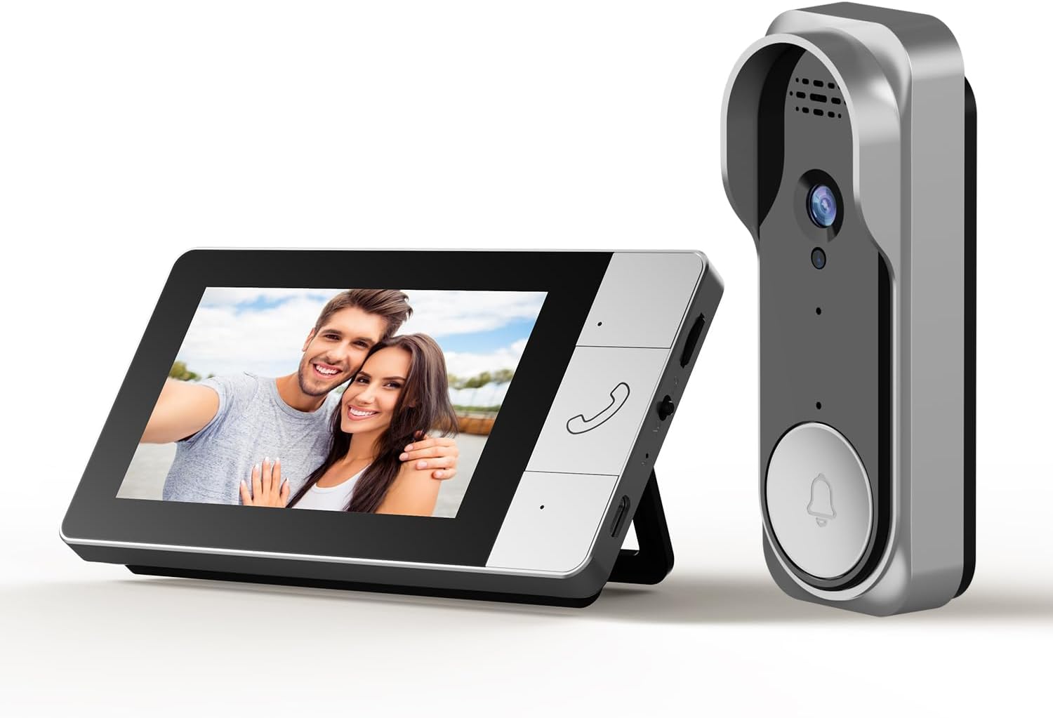 Video Doorbell with 43" Monitor, No WiFi Needed, 130° Wide Angle, Infrared Night Vision, 2-Way Audio & Local SD Card Recording