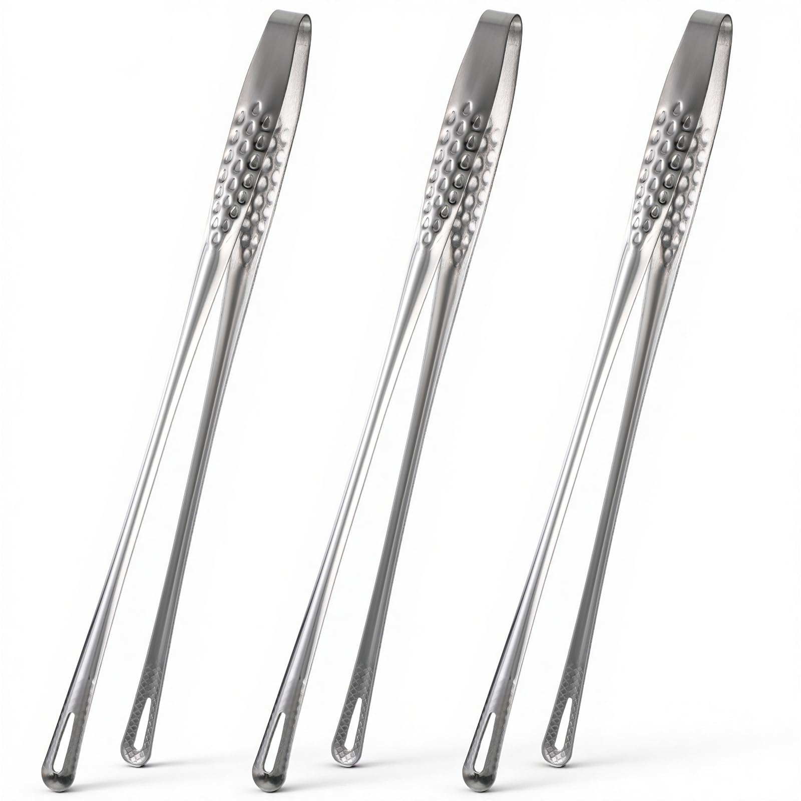 3 PCS 11 Inch Korean BBQ Tongs Stainless Steel Korean Tongs Kitchen Tong Cooking Tweezers Metal Kitchen Tong
