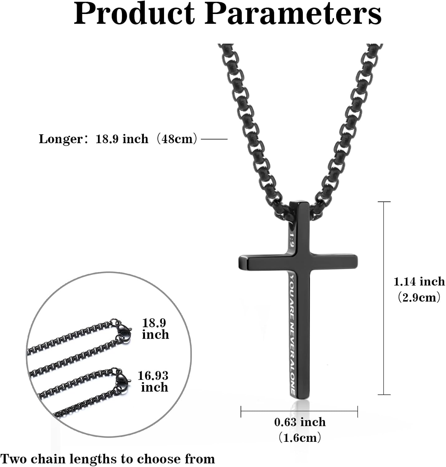 Boys Cross Necklace for Teen Boy Men,316L Stainless Steel Bible Verse Mens Pendant Christian Baptism Valentines Day Gifts for him Teens Prayer - Image 5