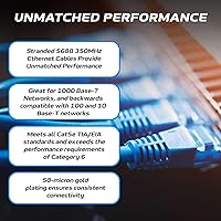 Vista 4 de Cables Direct Online Paquete de 2 - Cable de conexión Ethernet de red Cat5e de 1.5 pies, cable de Internet de 350 MHz, compatible con versiones