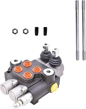 waltyotur Monoblock Hydraulic Directional Control Valve 2 Spool 13 GPM Hydraulic Loader Valve, SAE Ports, 3600 PSI Double Acting Valve for Small Tractors Tractors Loaders Log Splitters