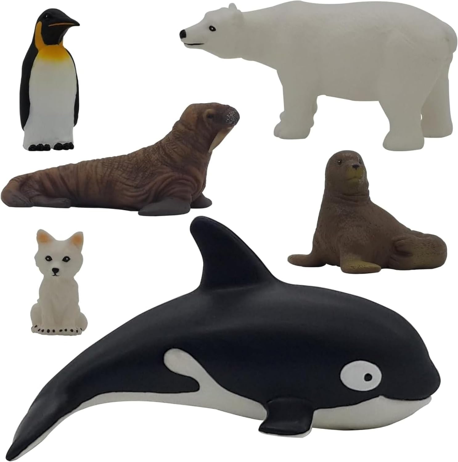 Get Ready Kids Polar Animal Toys Playset – 6 Mini Plastic Animal Figurines for Toddlers Ages 1-3 and Up – Arctic & Antarctic Animals for Imaginative Play