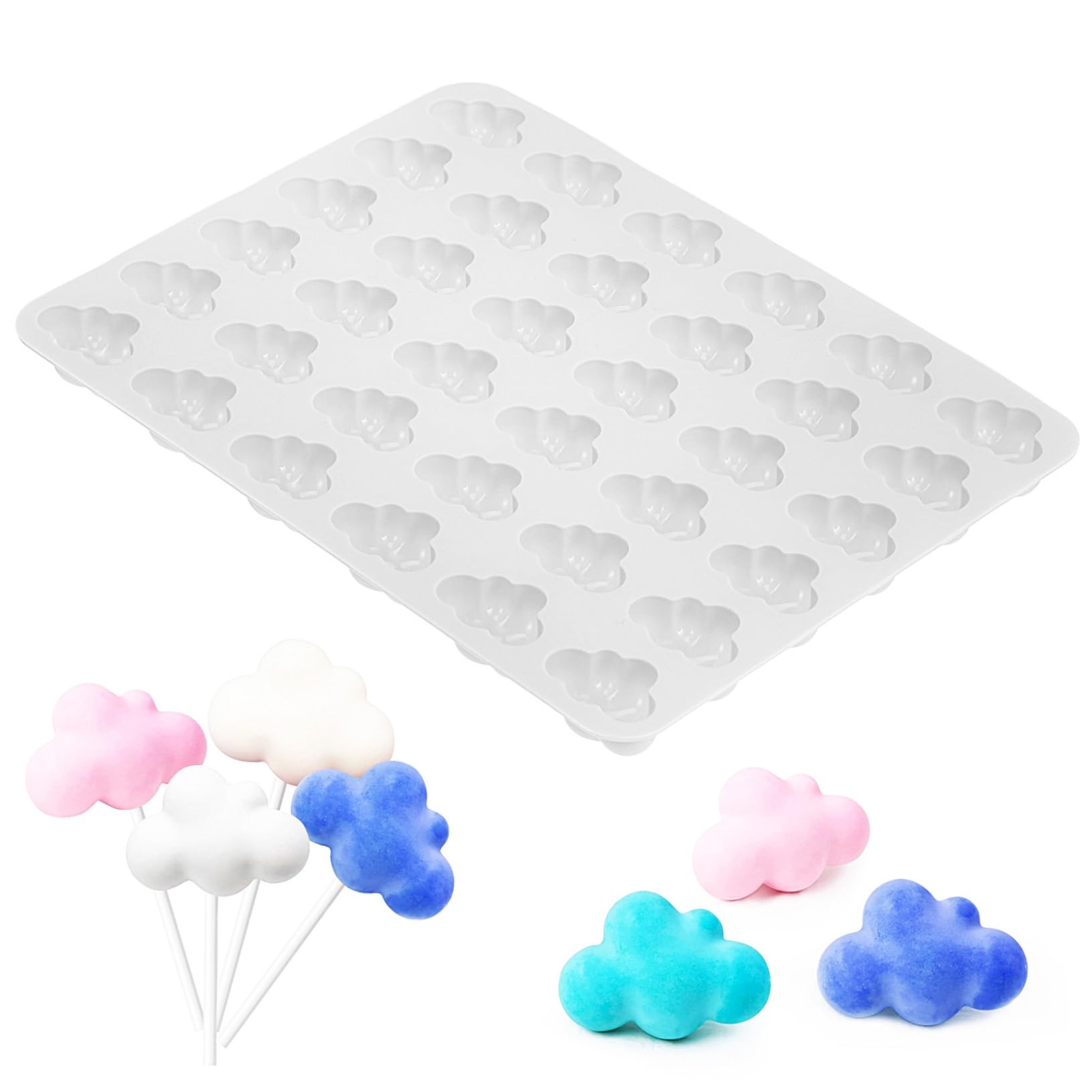 MAGICLULU 5piezas Molde De Reutilizable Para Chocolate y Dulces Molde De Nubes De Cavidades Para Hacer Juguetes De Gelatina y Snacks Congelados