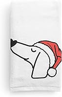 Vista 15 de Inkopious Toalla de mano decorativa con sombrero de Papá Noel, diseño de bulldog francés, decoración navideña para el hogar