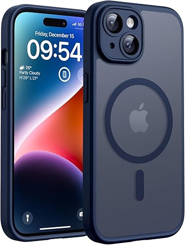 Miniatura 117 de TOCOL Funda magnética para iPhone 15, protección completa mejorada de la cámara, compatible con Magsafe, protección contra caídas, translúcida mate,