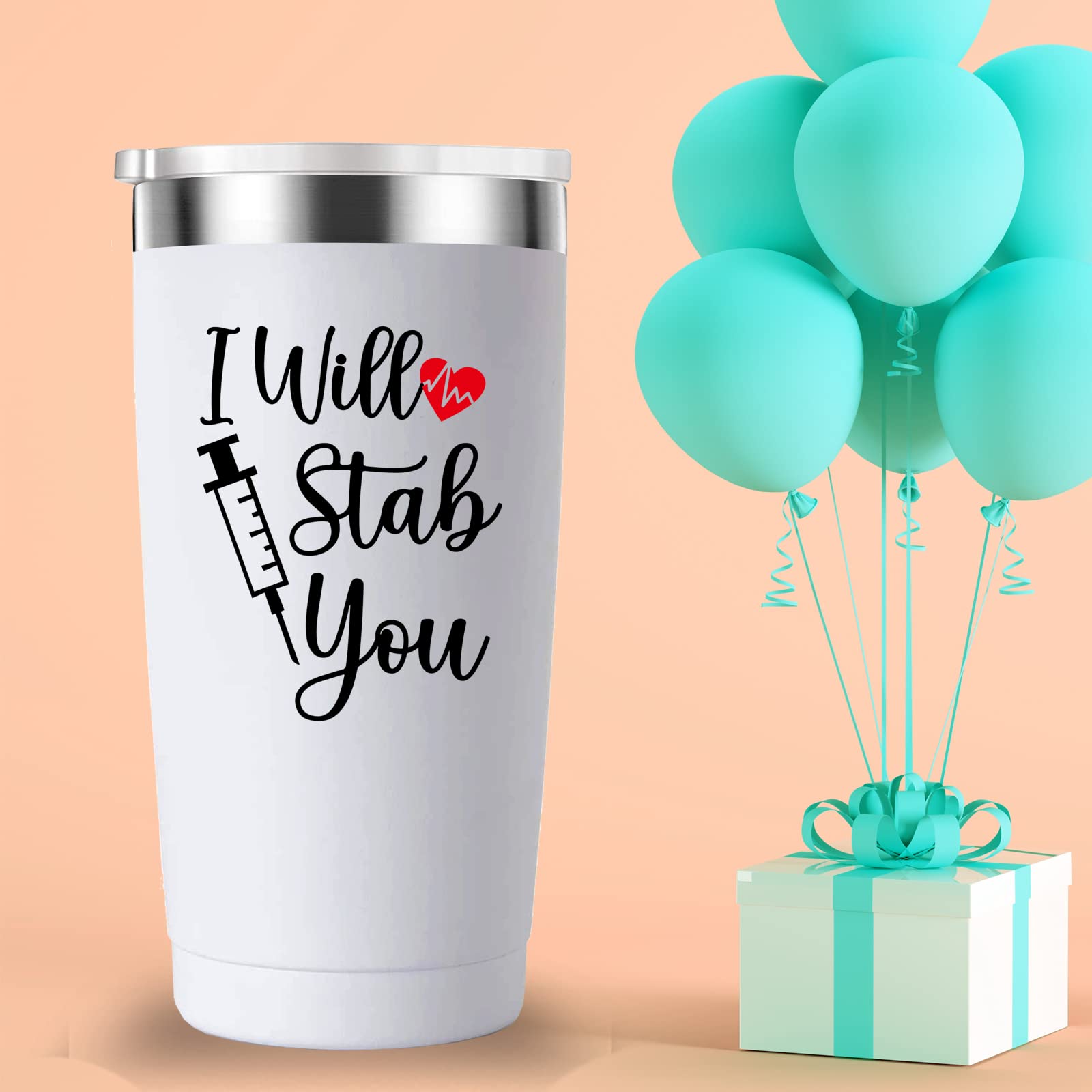 Mamihlap I Will Stab You Travel Mug Tumbler.Doctor,Nurse,Nurses Week GiftsThank You,Appreciation,Christmas,Birthday Gifts for Nurse,Doctor.Medical Nursing School Graduation Gifts.(20 oz White)