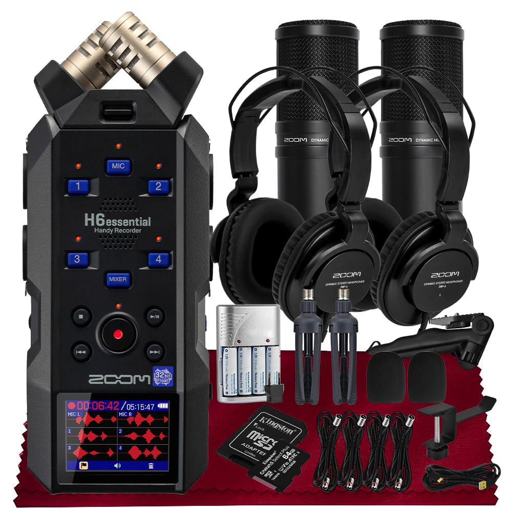Zoom H6essential Portable Studio Recorder, H6E 32-Bit Float, 6