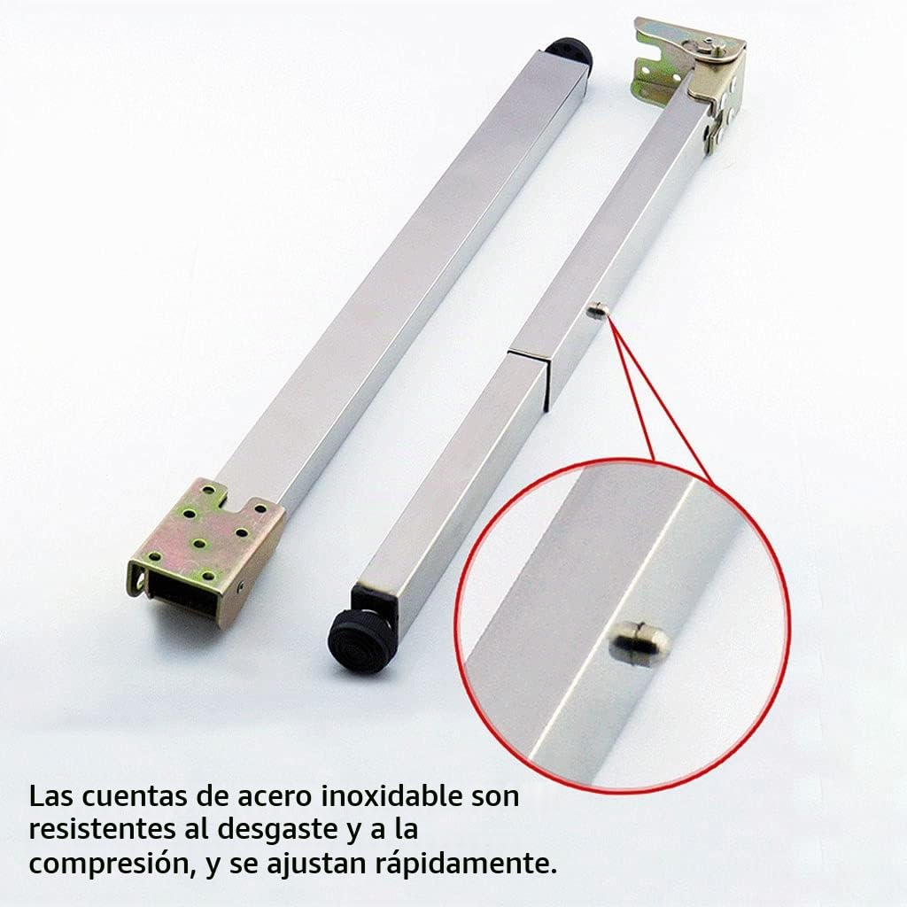 WANLI Patas De Mesa Telescópicas Plegables De Acero Inoxidable, Altura Ajustable, Mesa De Comedor, Pies Protectores, Silver, 1 Unid, 100cm/39.3in