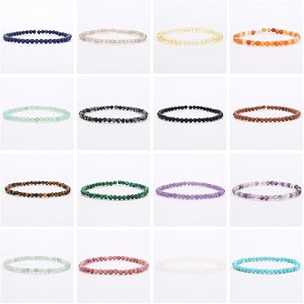 Handmade 4mm Tiny Beads Bracelet – Natural Healing Stone Beads for Yoga, Mala, and Bohemian Stacking – Stretch Bracelet for Men and Women