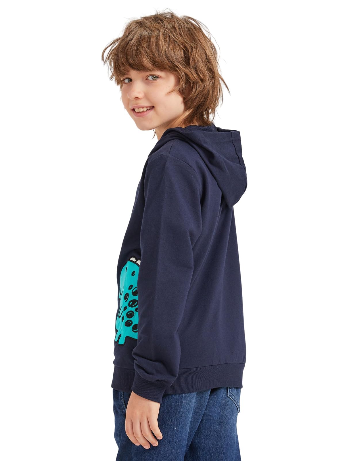 Alleen Jungen Sweatjacke Hoodie Langarm Baumwolle Kinder Pullover Dino Kapuzenpullover Jacke mit Kapuze und Reißverschluss
