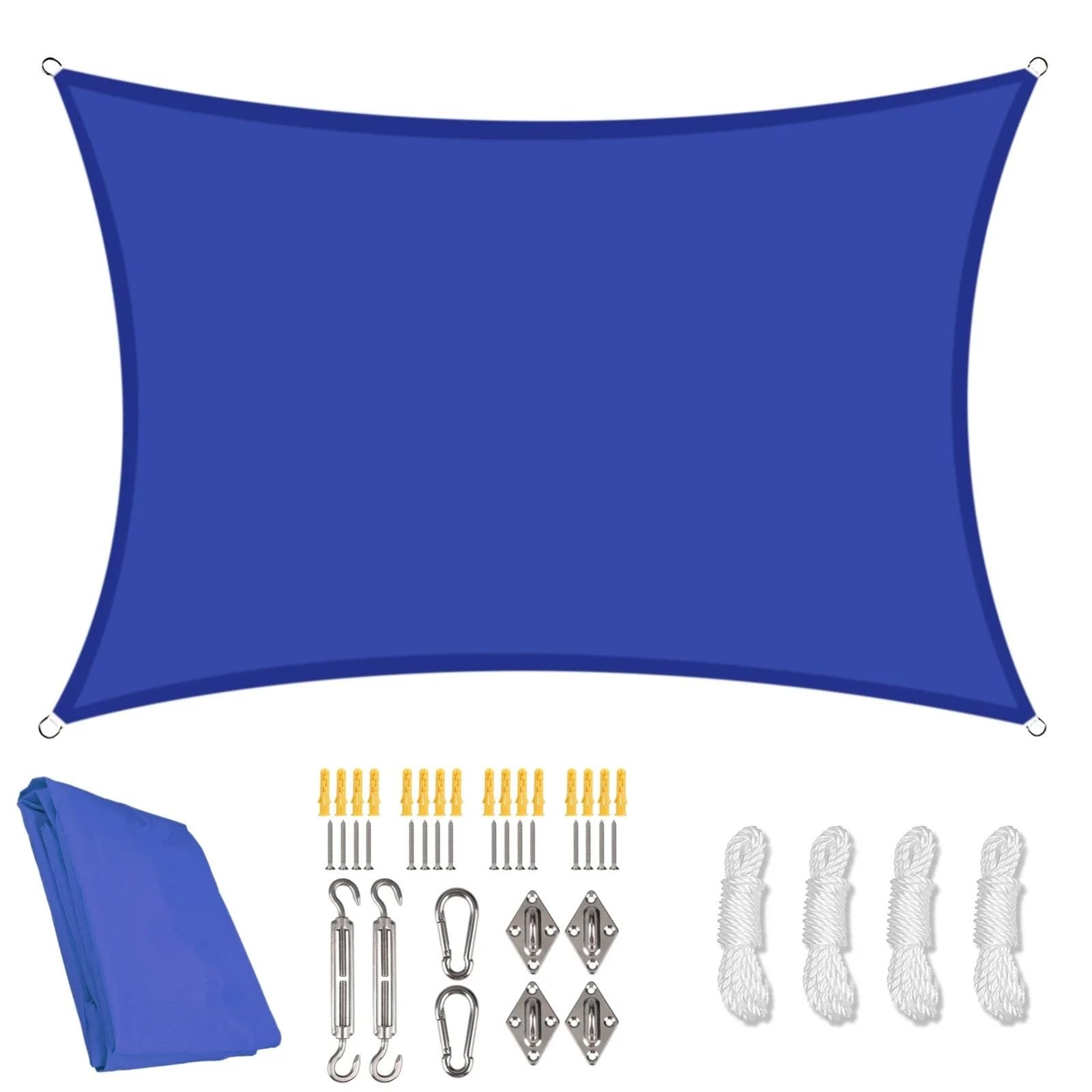 Toile ombrage exterieur avec kit de fixation complet 24 pièces