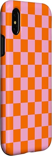 Miniatura 9 de iPhone 12 mini caja de cuadros rosa y naranja a cuadros patrón