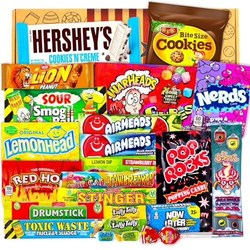 JUMBO USA Sweets Box | 21 Teile | American Candy Box | Geburtstag | Partykracher | Süßigkeiten-Sortiment | Hypebox | Halloween Party Süßigkeiten | Candybox | Candy & Bar ®