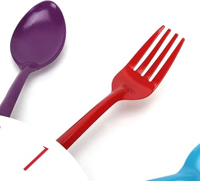 Timelike Kitchen Wall Clock, 3D Removable Modern Creative Cutlery Kitchen Spoon Fork Wall Clock Mirror Wall Decal Wall Sticker Room Home Decoration (Colorful)
