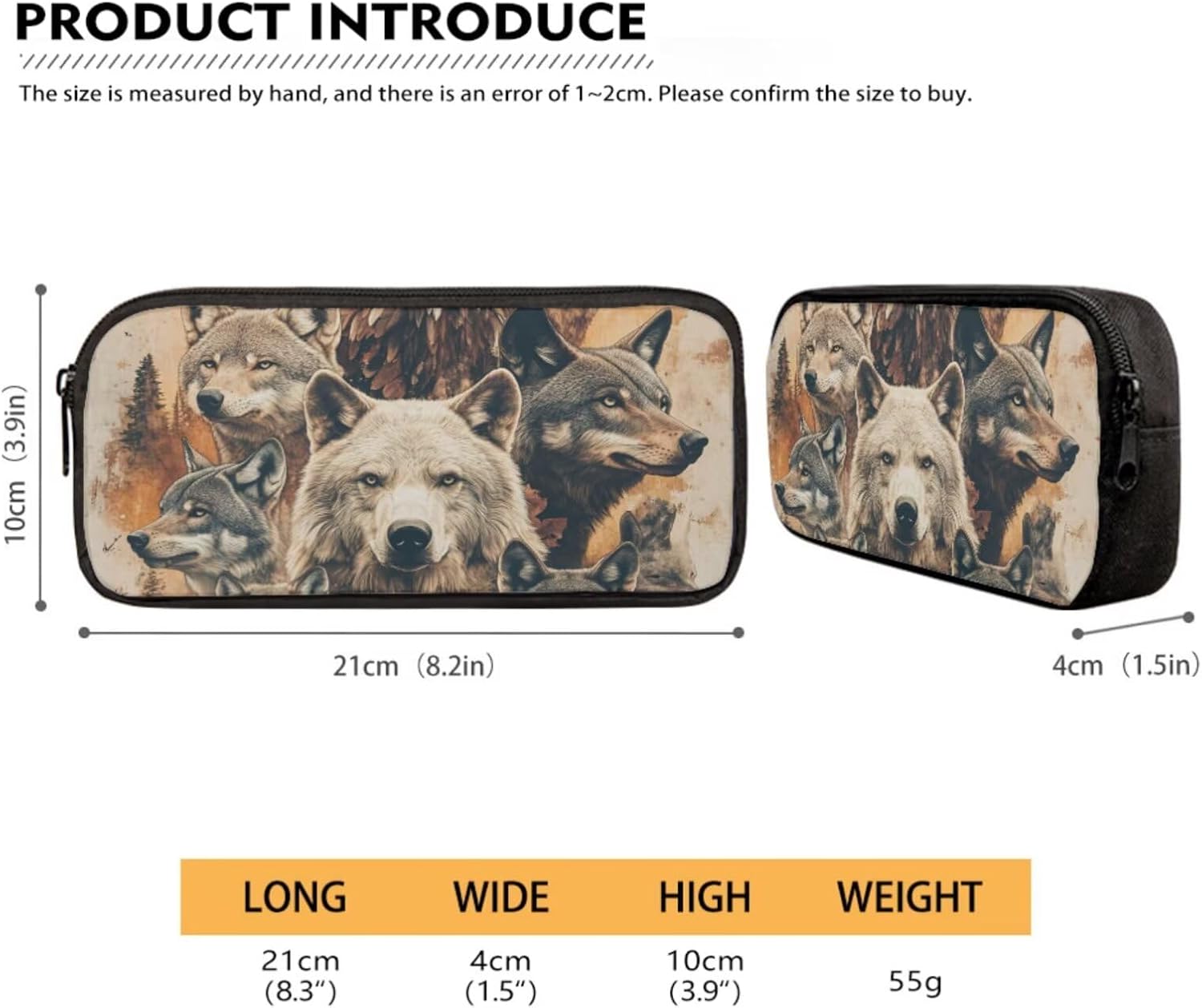 Grunge Eagle Wolf Elk Deer Print Kids Backpack Set of 3, Schoolbag with Lunch Bag Pencil Case for Elementary Student 17 inch School Bookbag for Boys Girls Rucksack Daypack