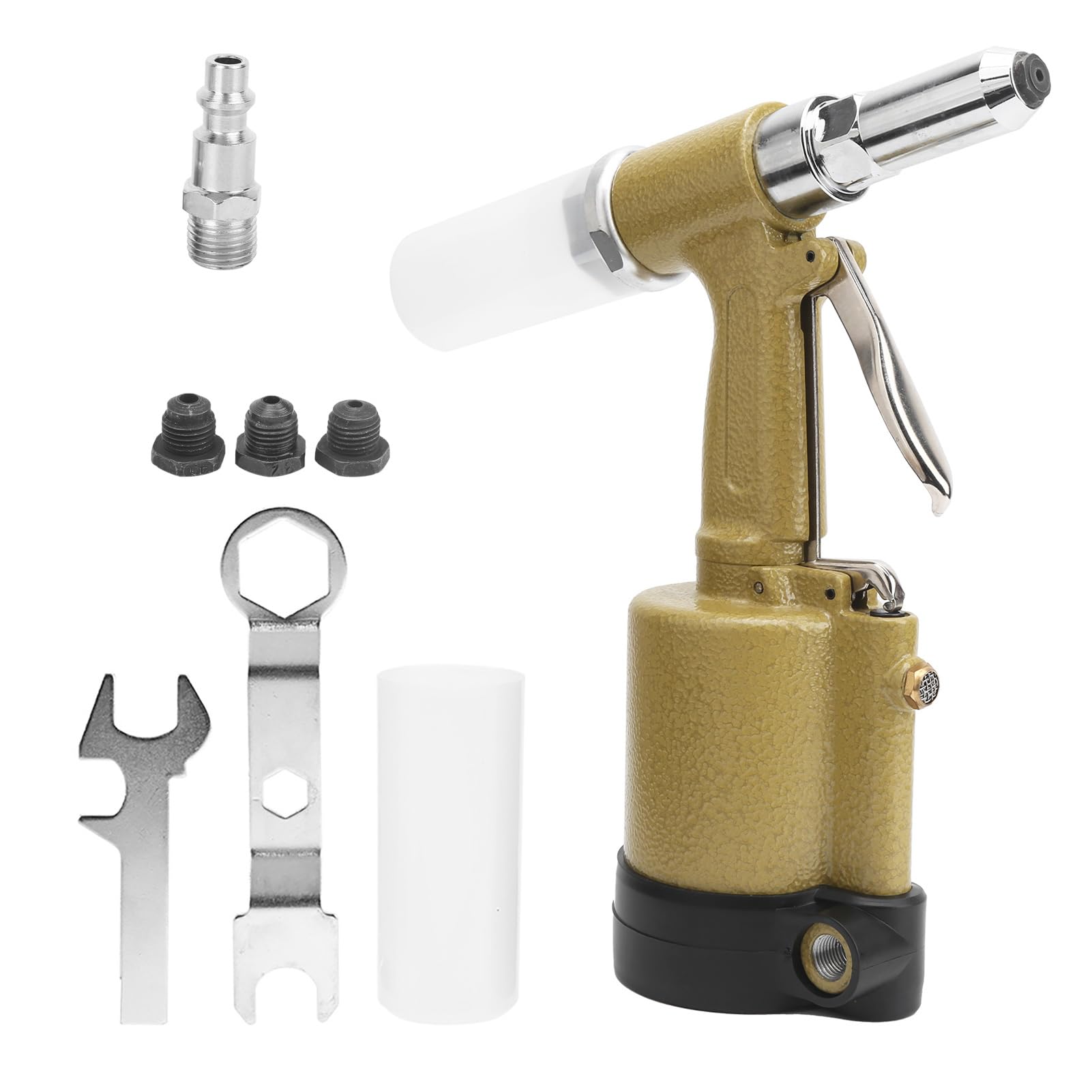 FTVOGUE Hydrauliczny Pneumatyczny Pistolet do Nitów, Przemysłowe Narzędzie do Nitowania Zasilane Pneumatycznie z 3 Pazurami Nitów Stalowych i Aluminiowych o średnicy od 2,4 Mm 4,8 Mm (Styl