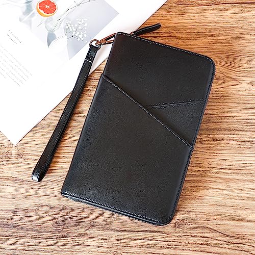 Polare Napa Leather Passport Holder with YKK Zipper RFID Blocking Travel Document Organizer Ticket Holder Cover Case Holds 2 Passports (Black) by POLARE ORIGINAL - Image 2