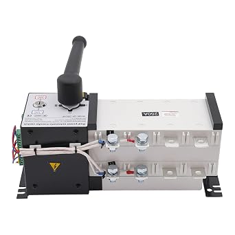 110V Dual Power Automatic Transfer Switch Dual Power Generator Changeover Switch with Support Manual/Auto Adjustment Automatic Transfer Switch for Hospitals, High-Rise Buildings