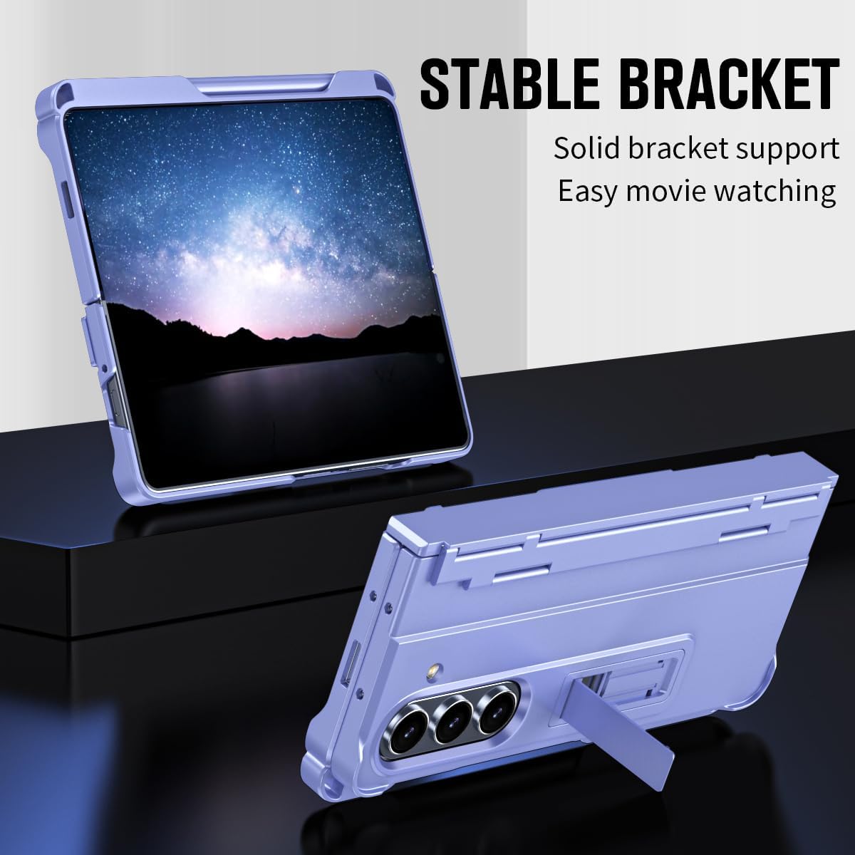 Asuwish Phone Case for Samsung Galaxy Z Fold 7 with Built-in Screen Protector Cover and S Pen Holder Stand Kickstand Hinge Protection Cell Accessories Rugged Hard ZFold Z7 G Fold7 7Z Women Men Purple